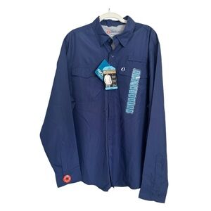 Navy Blue Lightweight Shirt Jacket with Relaxed Fit